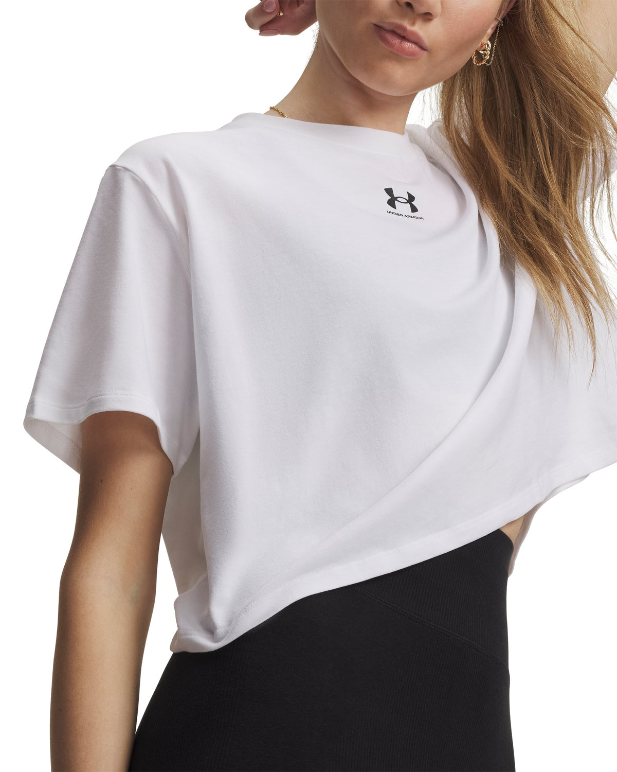 UA Rival Boxy Tee Solid - White / Black - 101