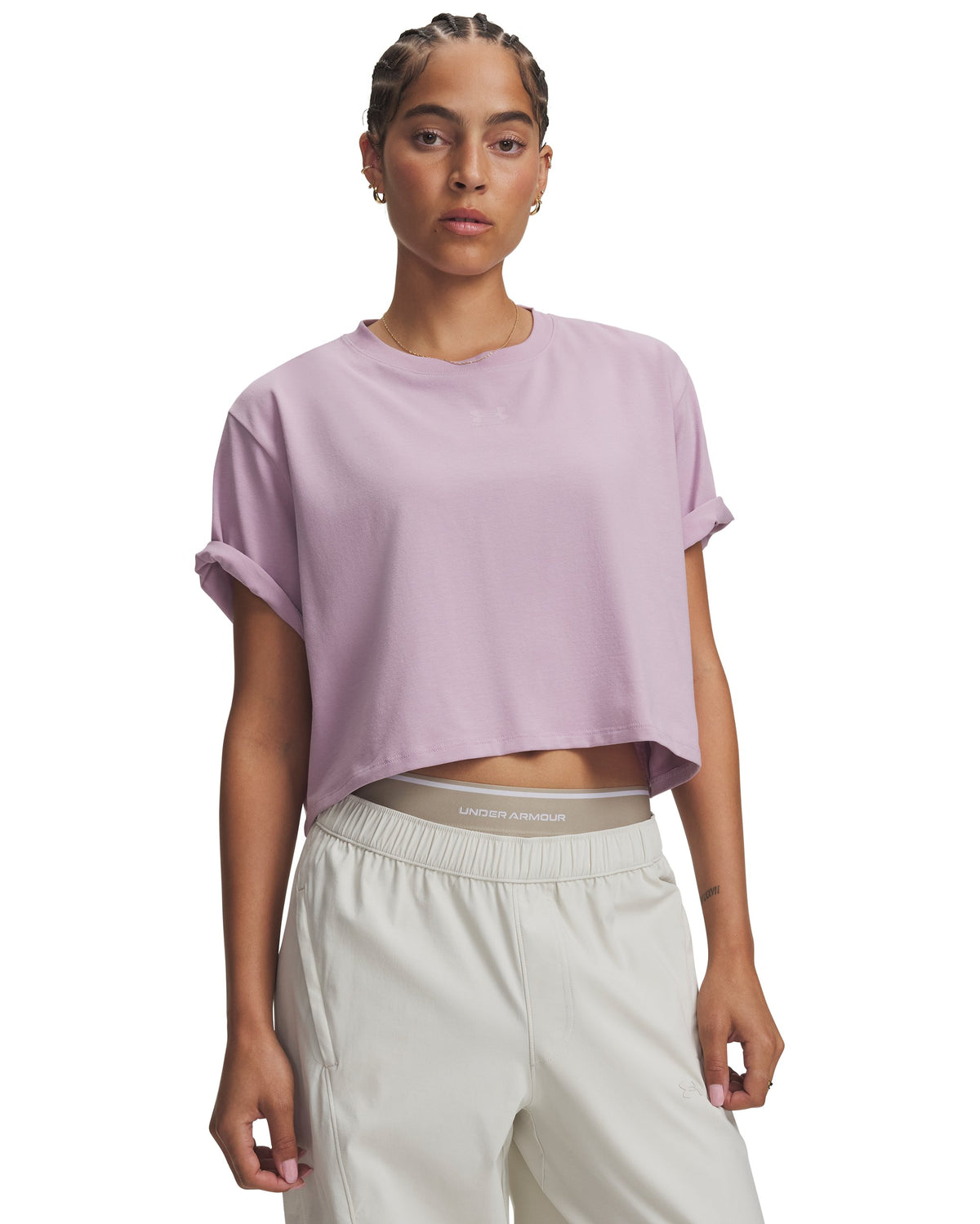 UA Rival Boxy Tee Solid - Pink / Pink Fog - 698