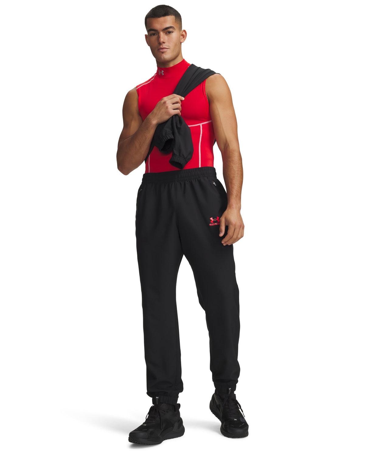 UA Tech Sport Pant - Black / Racer Red - 002