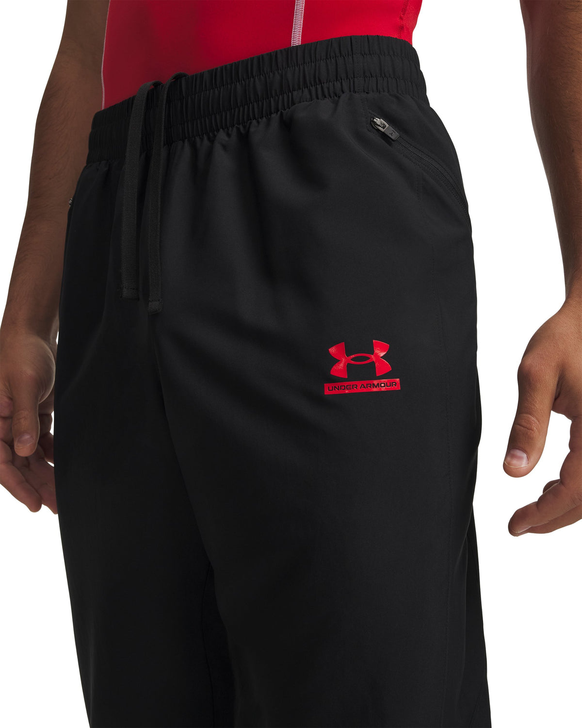 UA Tech Sport Pant - Black / Racer Red - 002