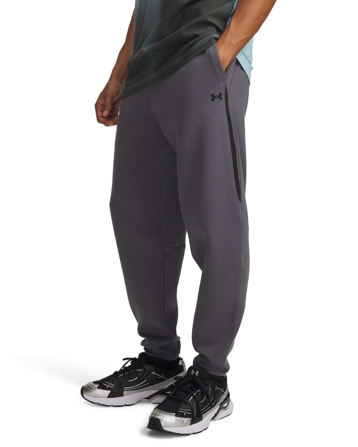 UA Unstoppable Flc Joggers - Gray / Black - 025