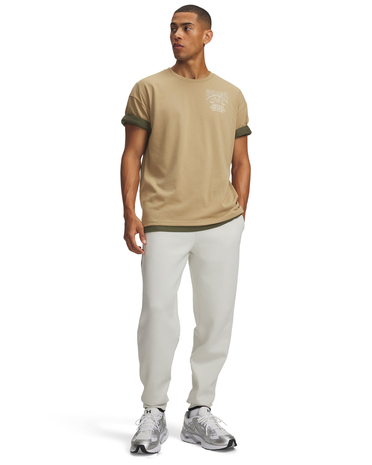 UA Unstoppable Flc Joggers - White / Black - 110