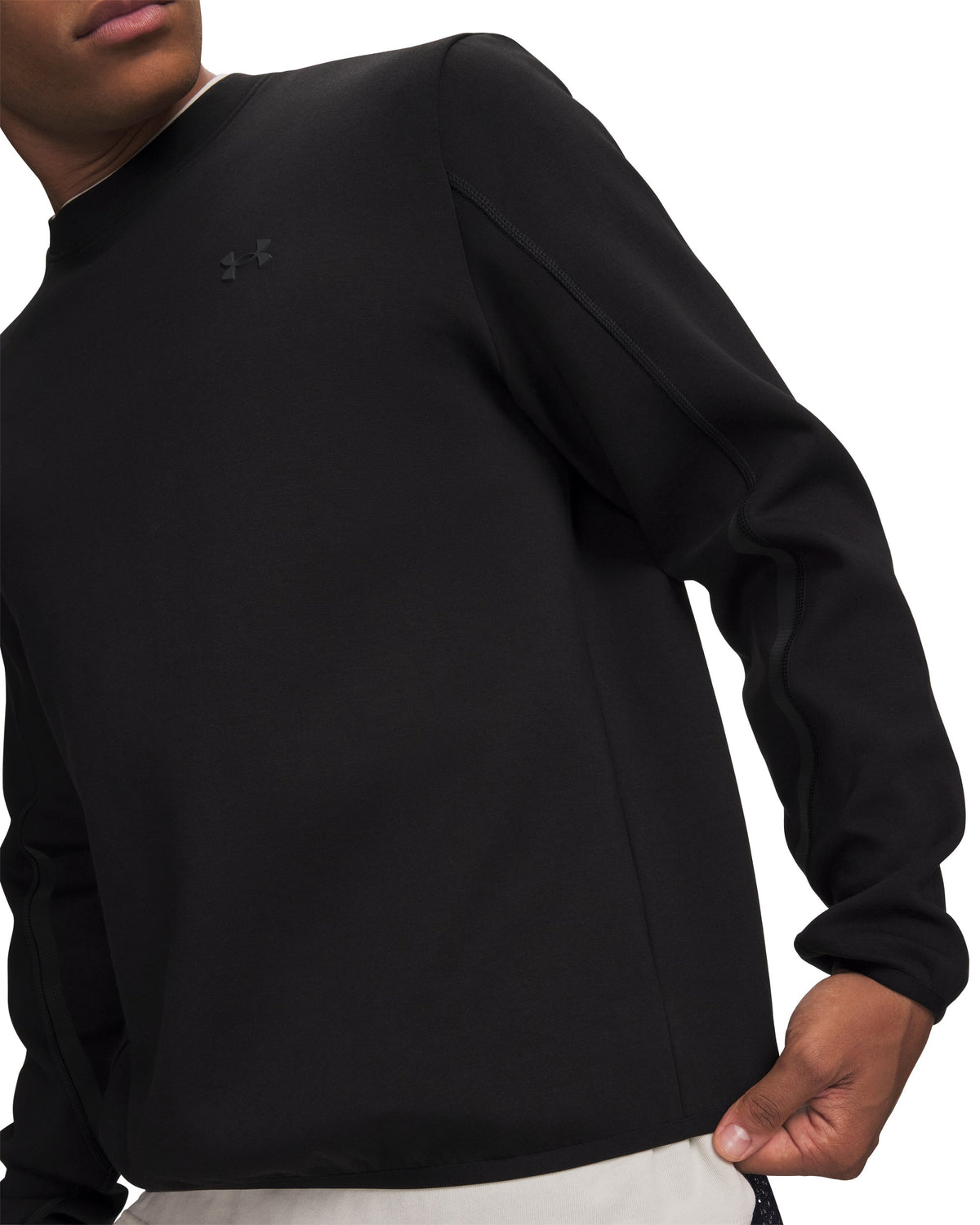 UA Unstoppable Flc Crew - Black / Black - 008
