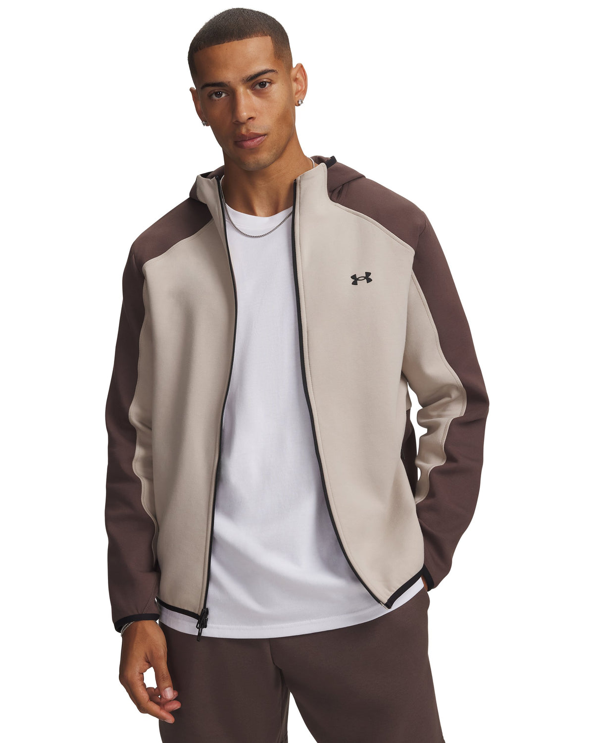 UA Unstoppable Fleece - בז׳ אפרפר / חום אפרפר / שחור