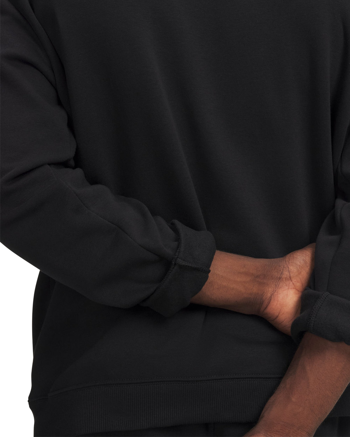UA RIval Flc Crew - Black / White - 008