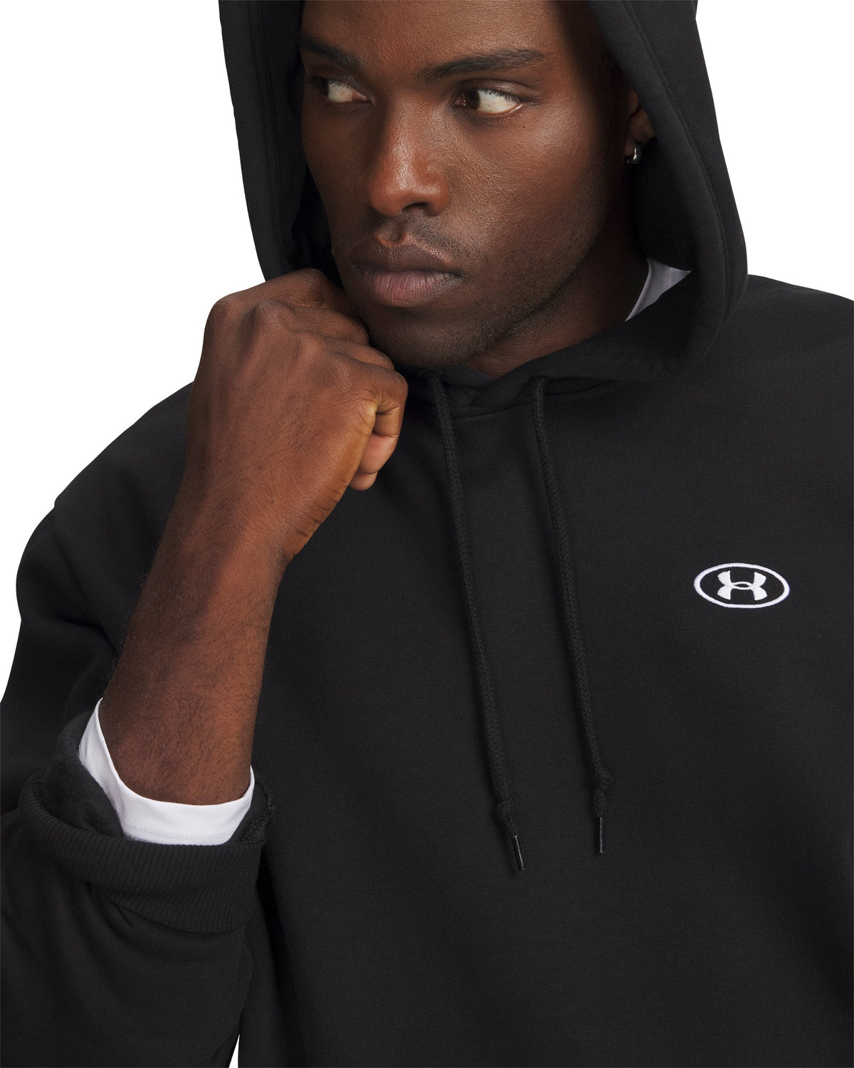 UA Rival Flc Hoodie - Black / White - 008