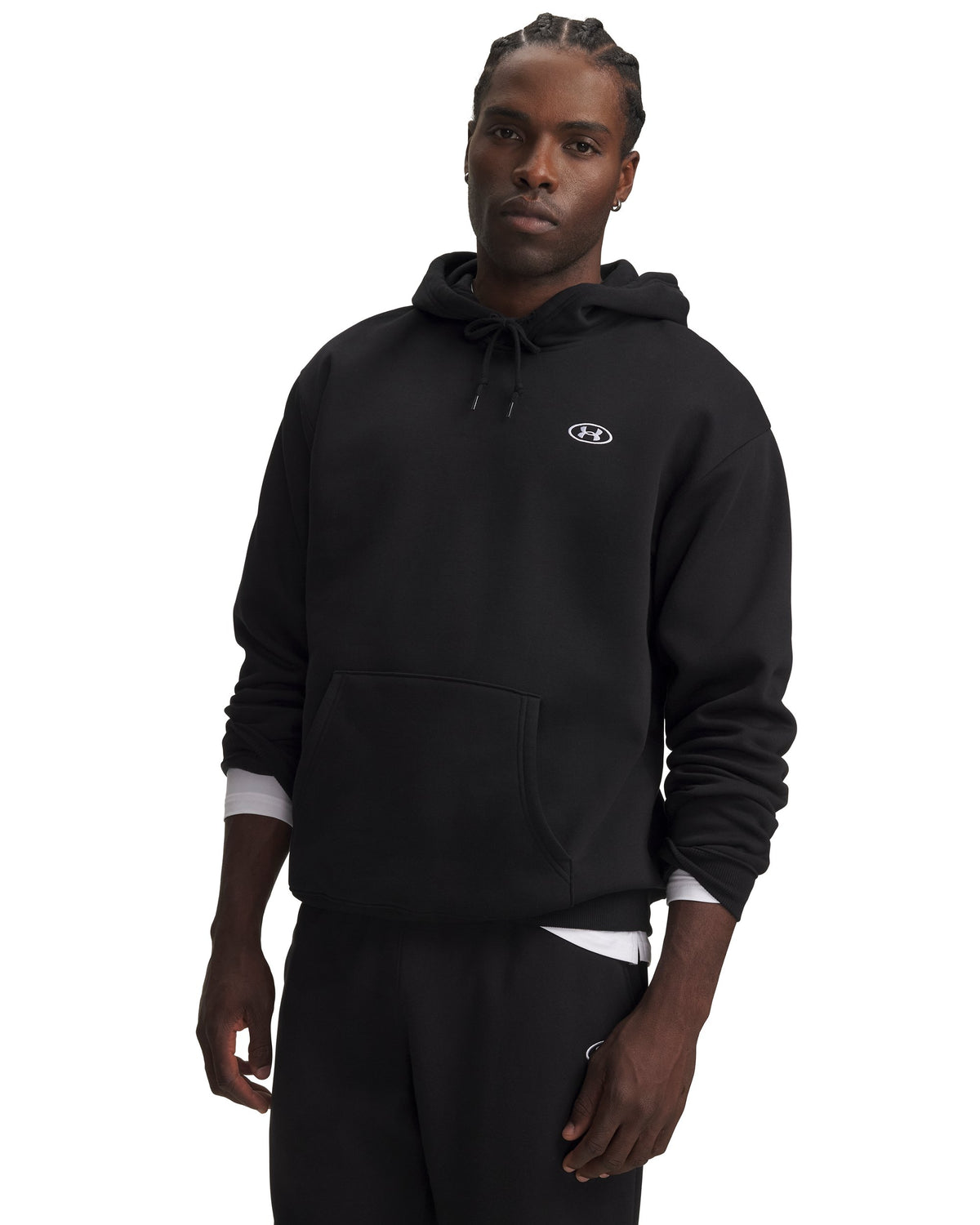UA Rival Flc Hoodie - Black / White - 008