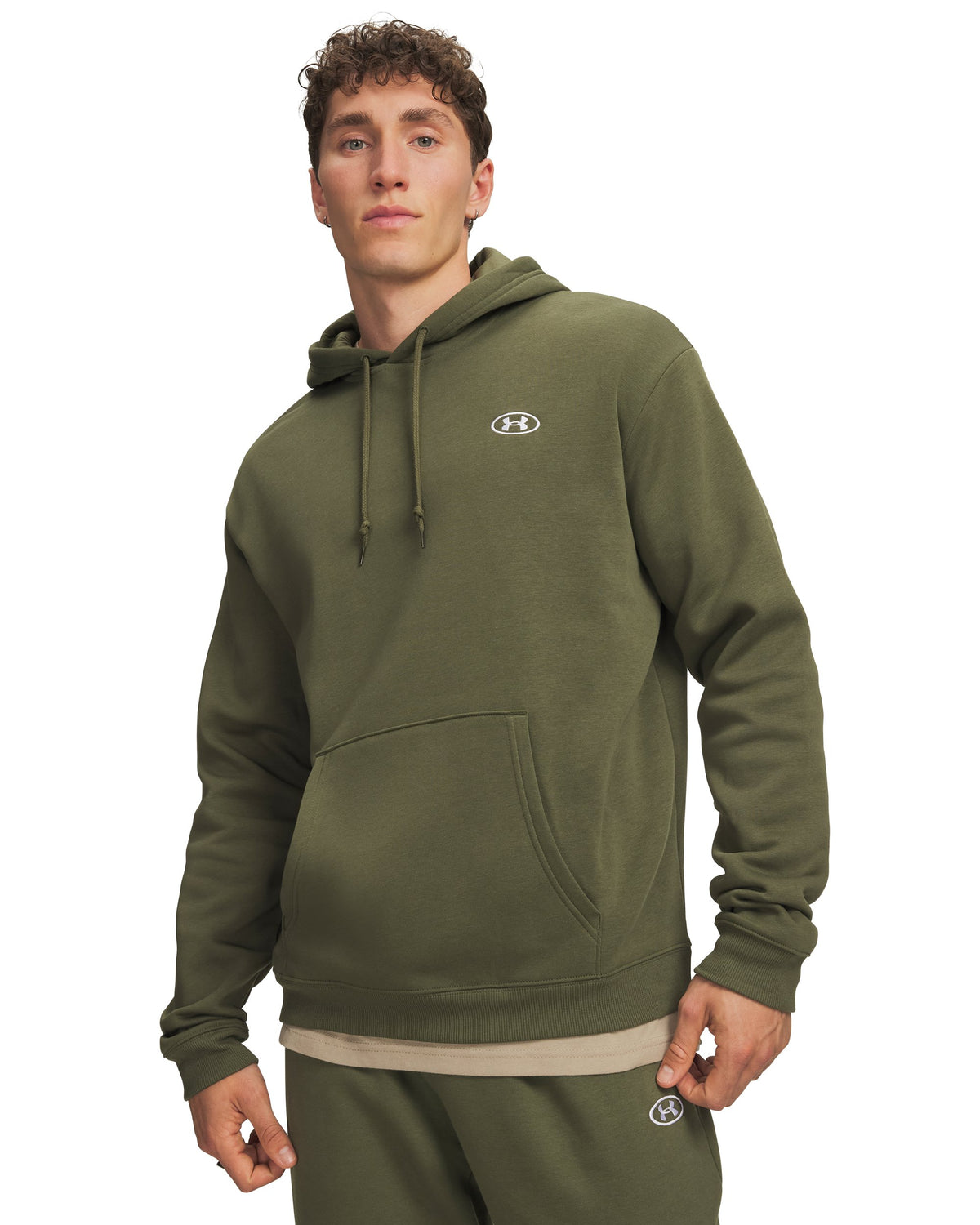 UA Rival Flc Hoodie - Green / White - 391