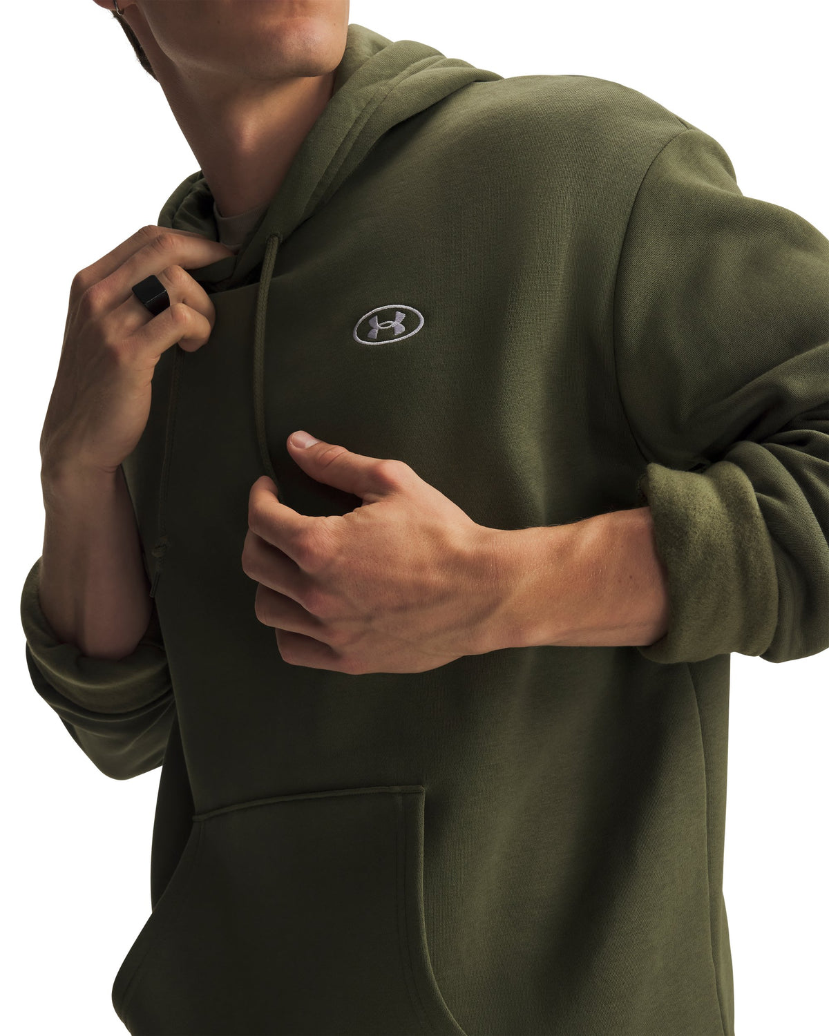 UA Rival Flc Hoodie - Green / White - 391