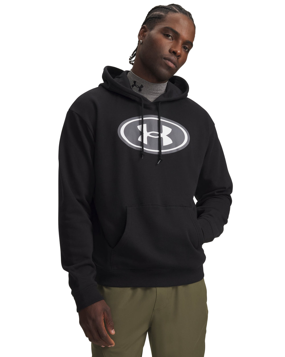 UA Rival Fleece Branded - אפור