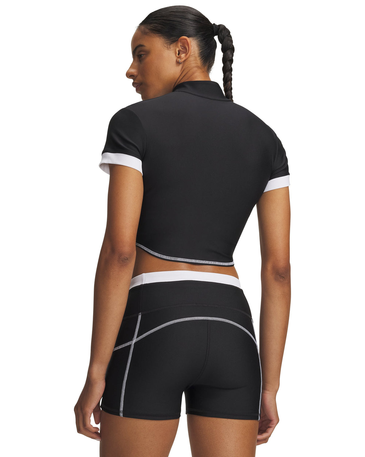 UA HeatGear Novelty SS FZ - Black / White - 001
