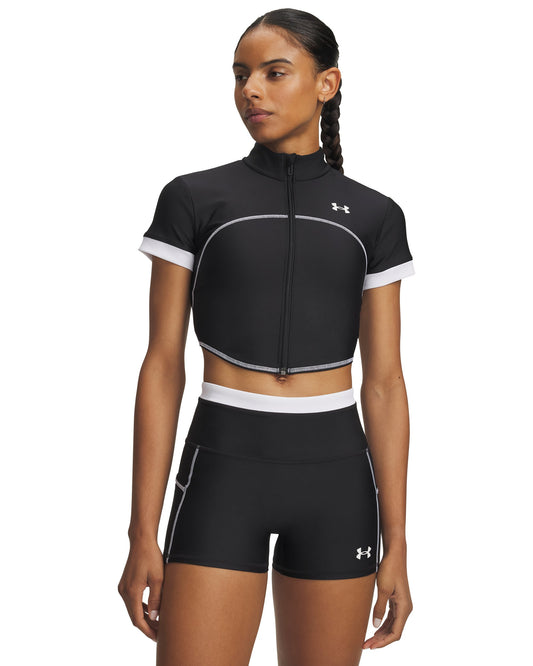 UA HeatGear Novelty SS FZ - Black / White - 001
