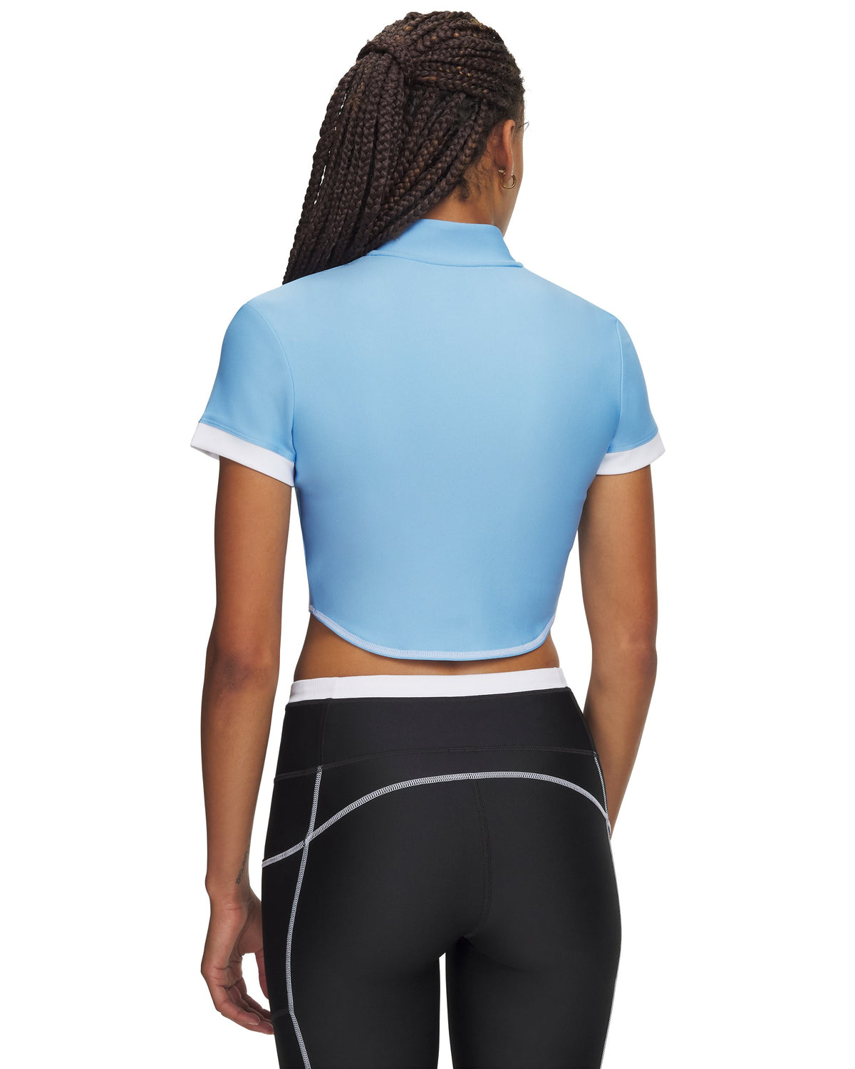 UA HeatGear Novelty SS FZ - Blue / White - 465