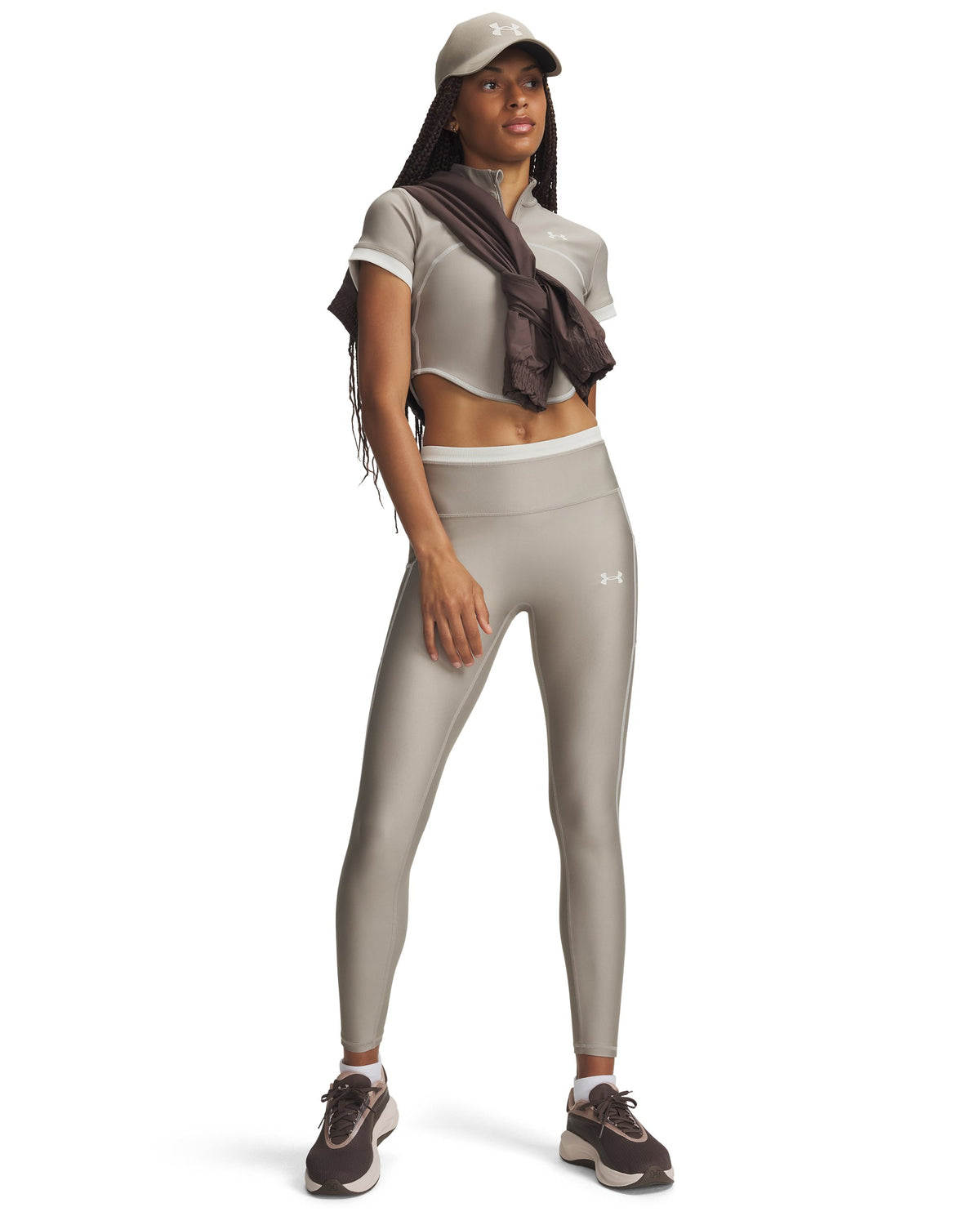 UA HeatGear Novelty Legging - Brown / Summit White - 203