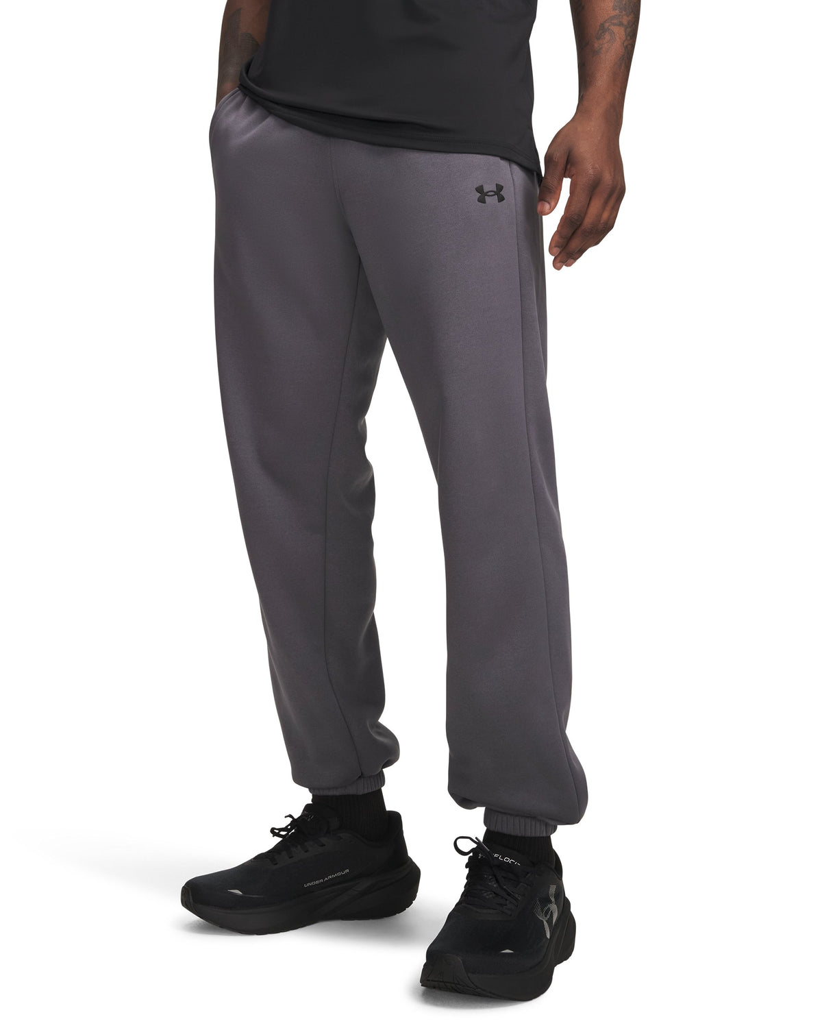 UA Armour Fleece Joggers - Gray / Black - 025