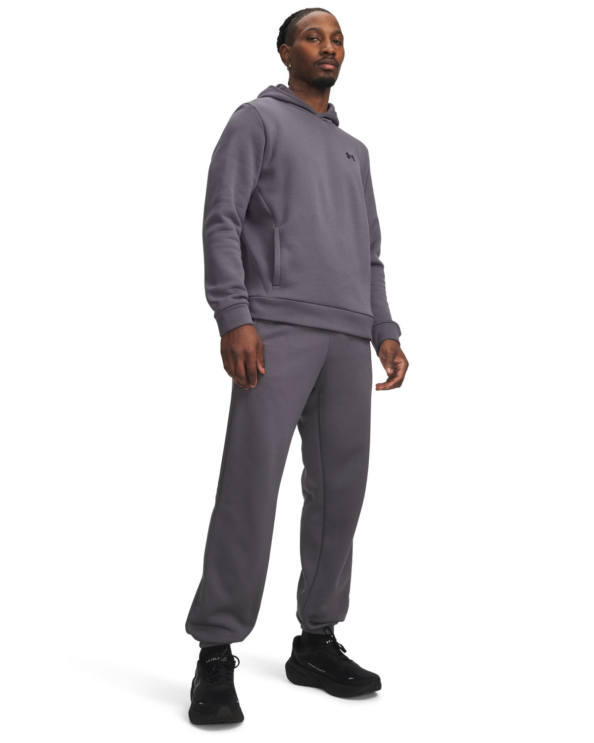 UA Armour Fleece Joggers - Gray / Black - 025