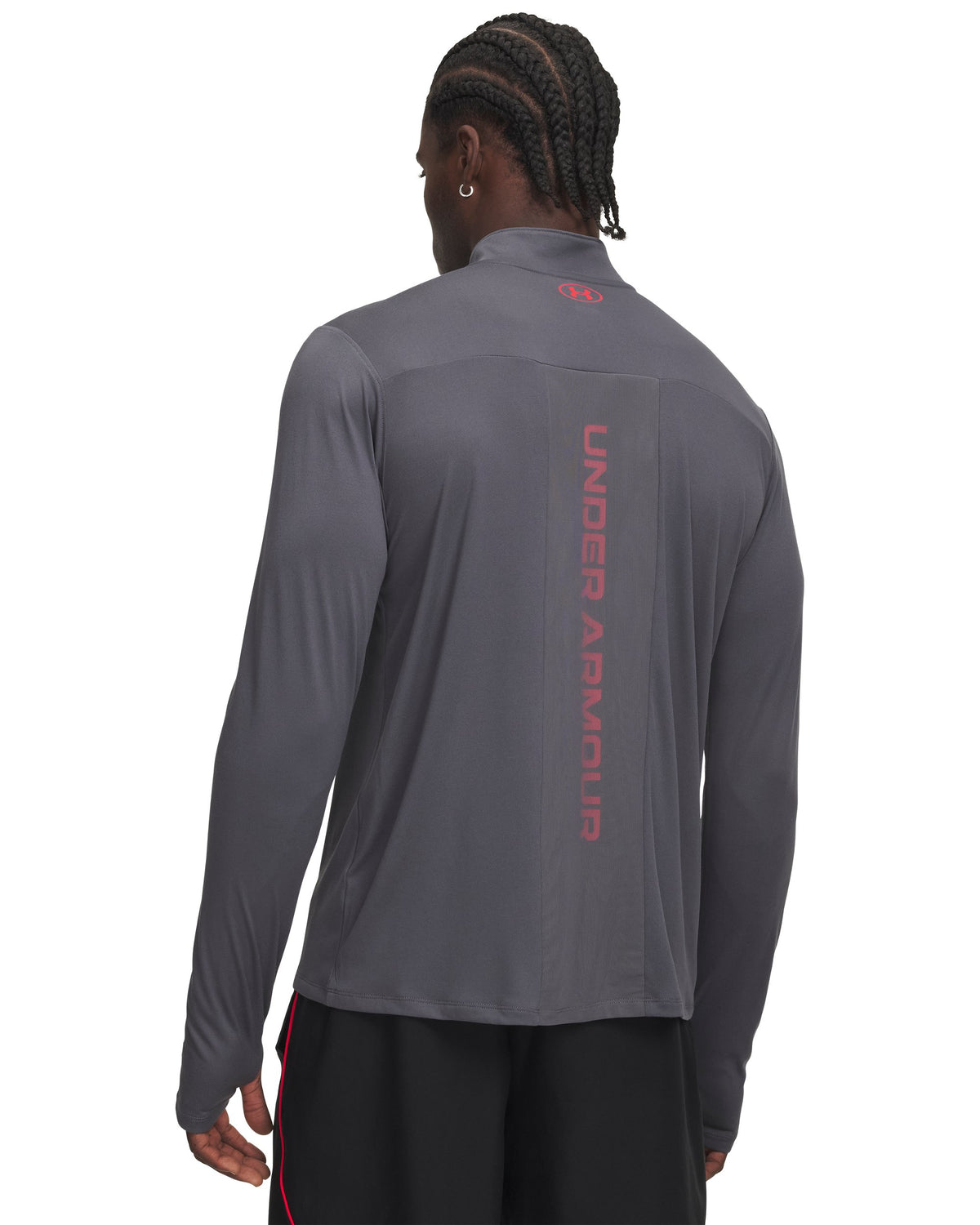UA Tech Utility 1/4 Zip - Gray / Racer Red - 025