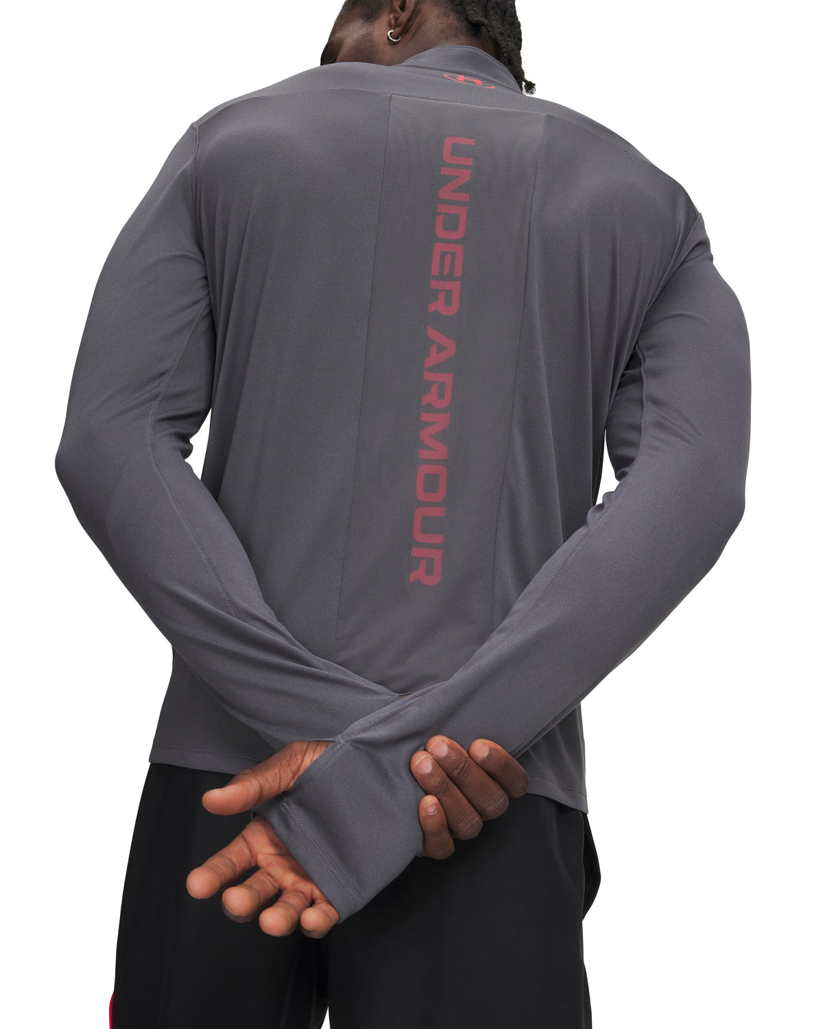 UA Tech Utility 1/4 Zip - Gray / Racer Red - 025