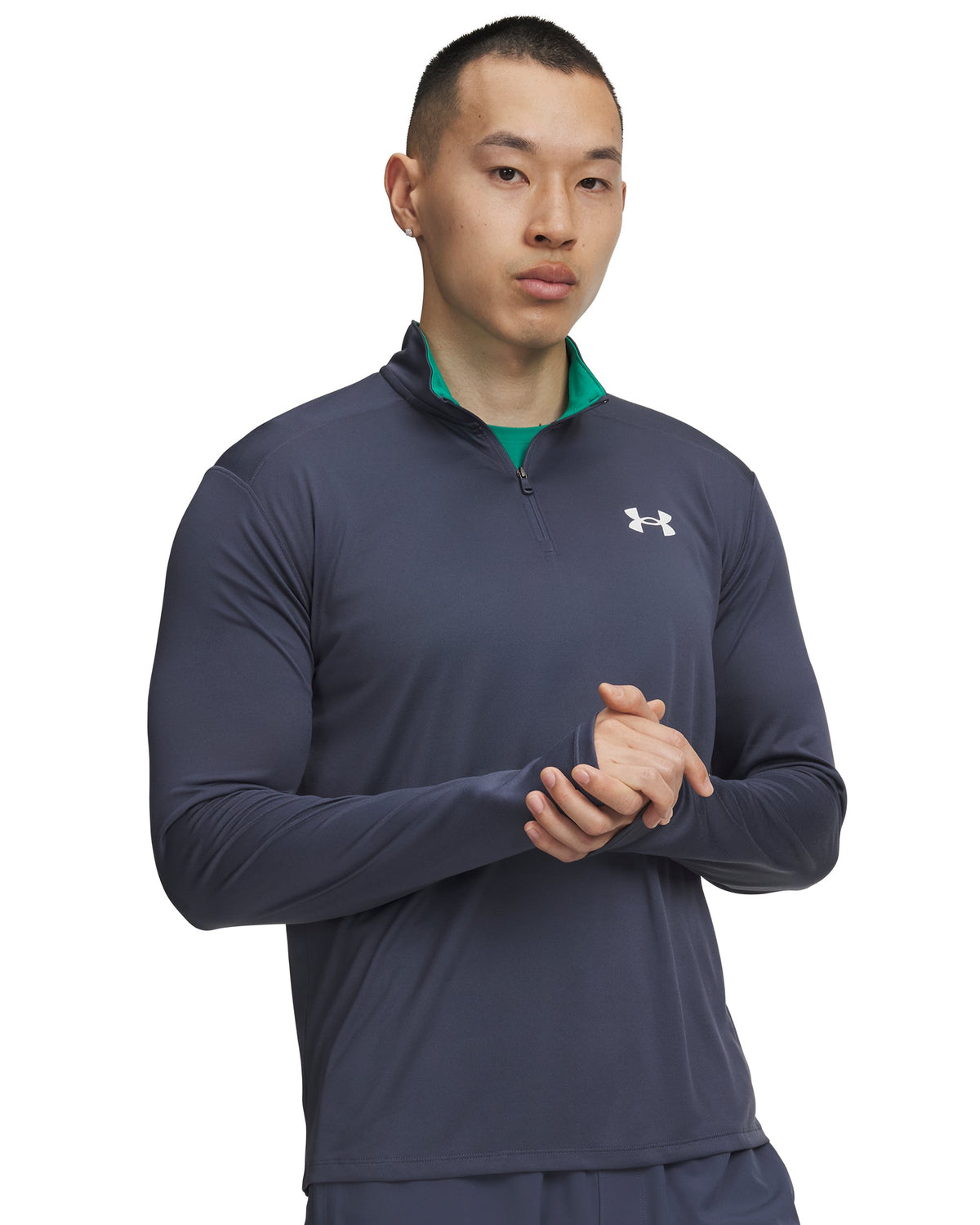 UA Tech Utility 1/4 Zip - Gray / Geode Green - 044